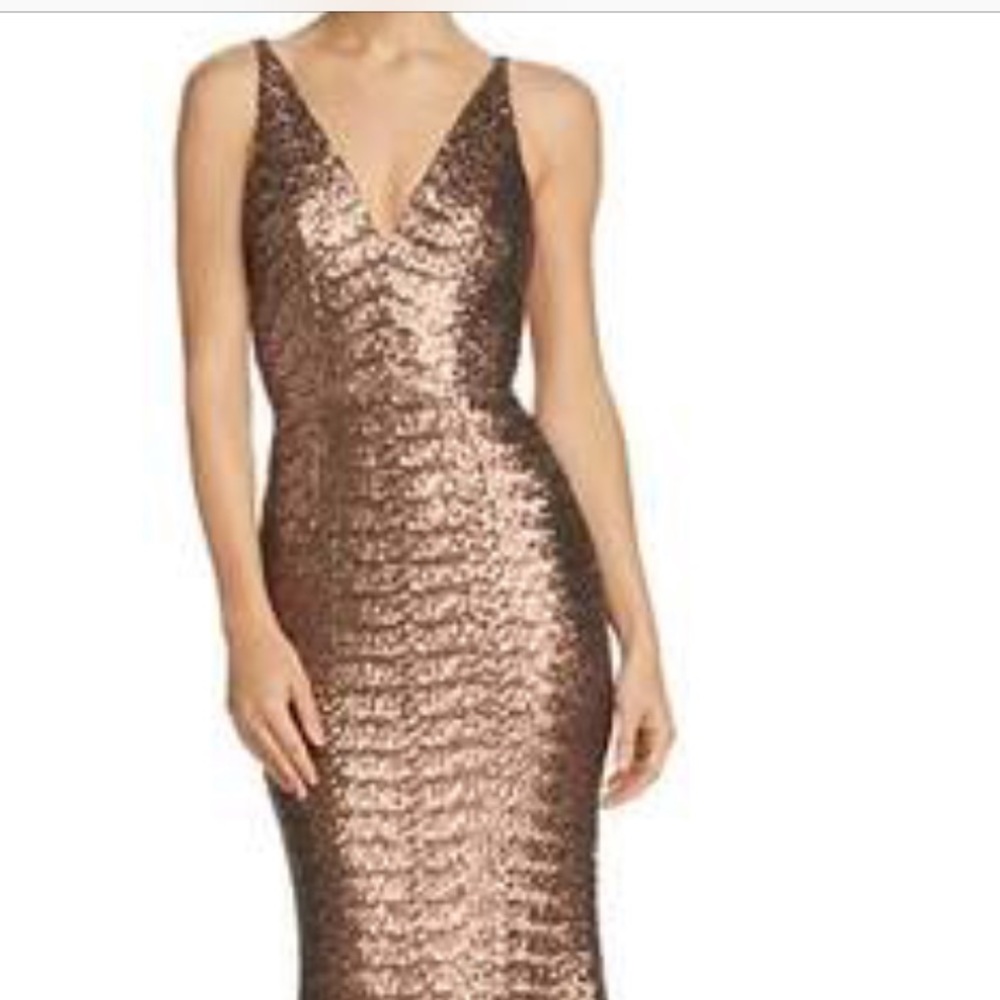 Dress the population Harper sequin dress in bronze